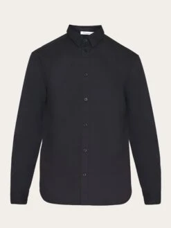 ALF Regular Crispy Cotton Shirt - GOTS/Vegan - Black Jet
