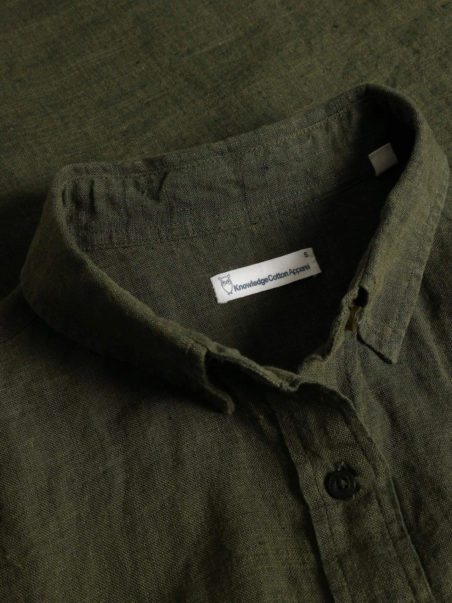ASTER Fold Up Short Sleeve Linen Shirt - Burned Olive 7 ASTER Fold Up Short Sleeve Linen Shirt - Burned Olive - Image 5