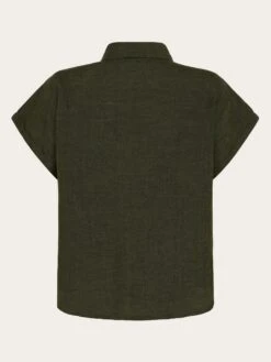 ASTER Fold Up Short Sleeve Linen Shirt - Burned Olive 13 ASTER Fold Up Short Sleeve Linen Shirt - Burned Olive -Knowledge Cotton Apparel Store ASTER fold up short sleeve linen shirt Shirts 2090004 1068 Burned Olive 5