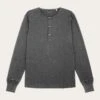 Heavy Jersey Henley Shirt - Dark Grey Melange 1 Heavy Jersey Henley Shirt - Dark Grey Melange -Knowledge Cotton Apparel Store BO long sleeve henley GOTS Vegan Henleys 1120022 1073 Dark Grey Melange