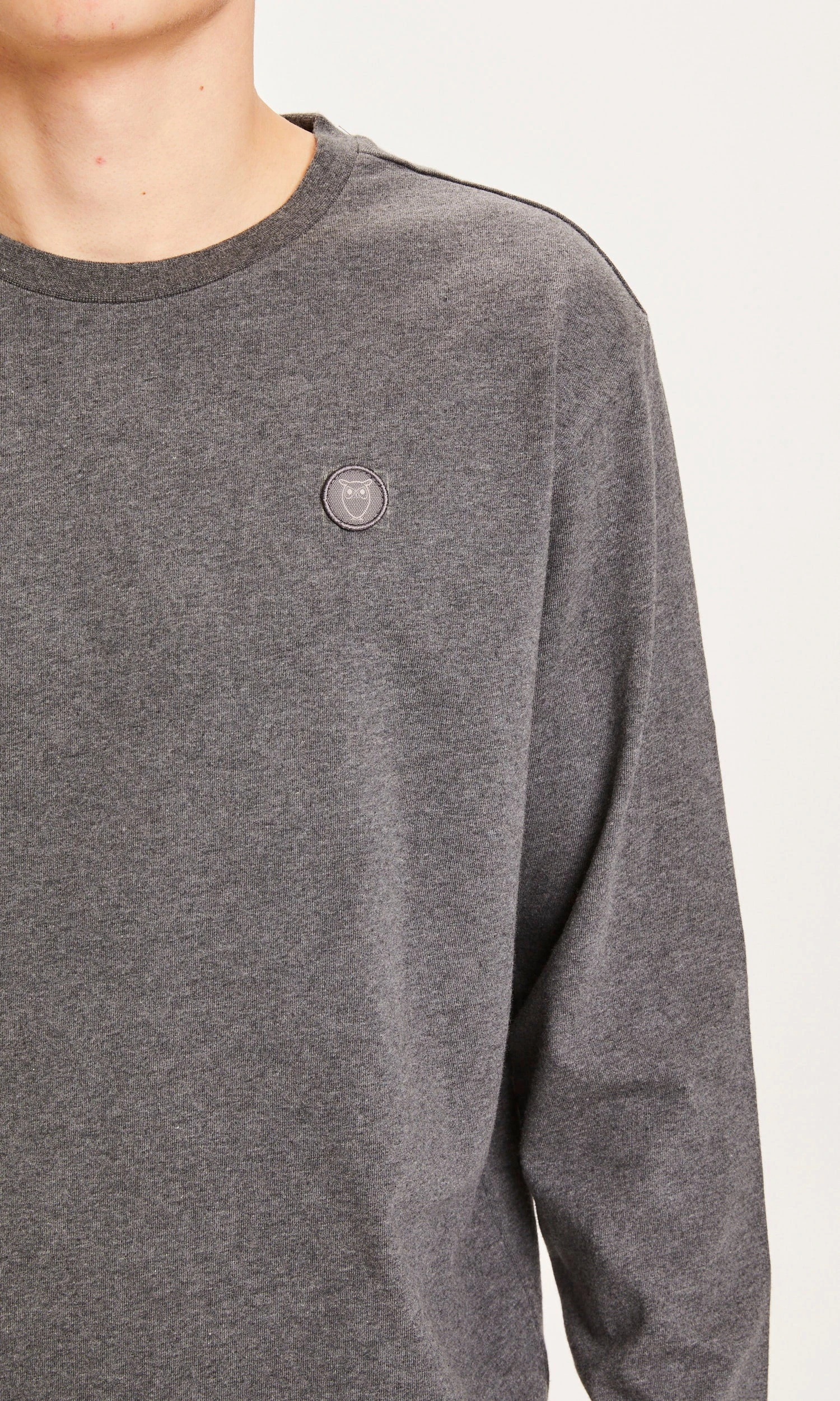 Badge Long Sleeve - Dark Grey Melange 7 Badge Long Sleeve - Dark Grey Melange - Image 5
