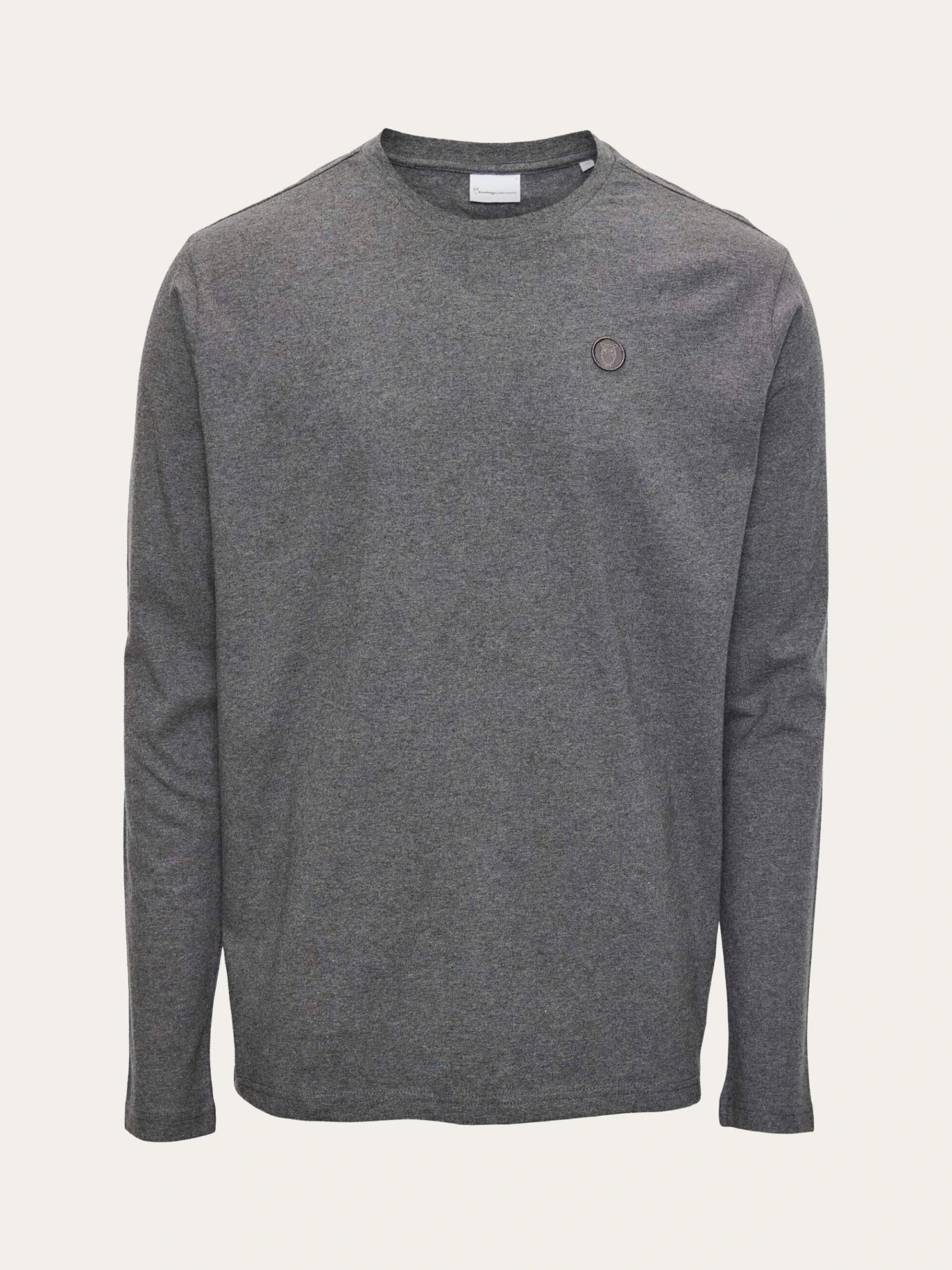 Badge Long Sleeve - Dark Grey Melange 3 Badge Long Sleeve - Dark Grey Melange