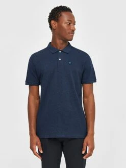 Knowledge Cotton Apparel Store -Knowledge Cotton Apparel Store Basic badge polo Polos 20092 1257 Insigna Blue melange 1