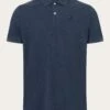 Basic Badge Polo - Insigna Blue Melange -Knowledge Cotton Apparel Store Basic badge polo Polos 20092 1257 Insigna Blue melange