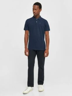 Basic Badge Polo - Insigna Blue Melange 15 Basic Badge Polo - Insigna Blue Melange -Knowledge Cotton Apparel Store Basic badge polo Polos 20092 1257 Insigna Blue melange 4