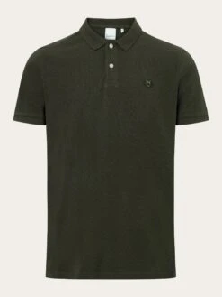 Basic Badge Polo - Green Melange