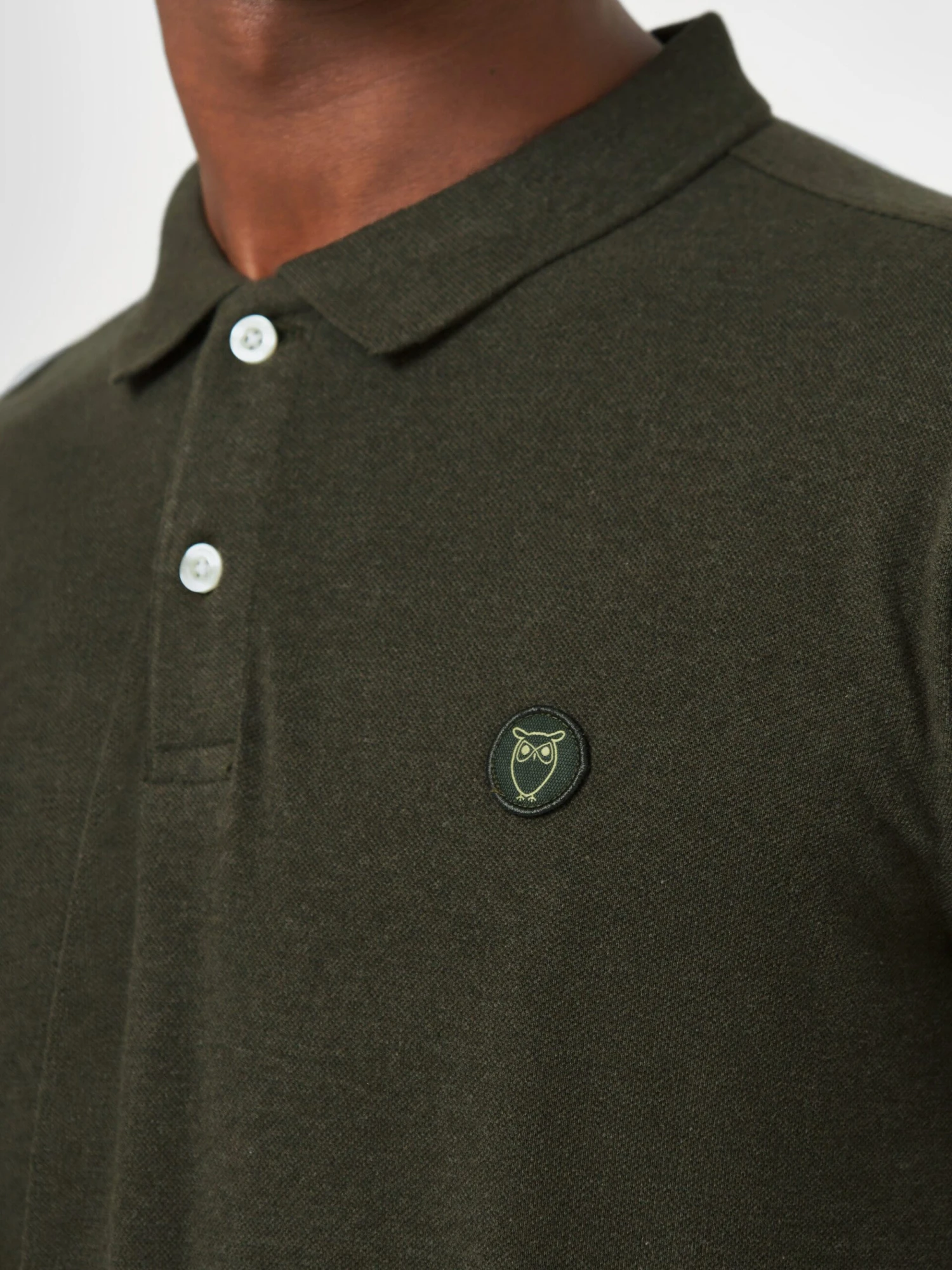 Basic Badge Polo - Green Melange 5 Basic Badge Polo - Green Melange - Image 4