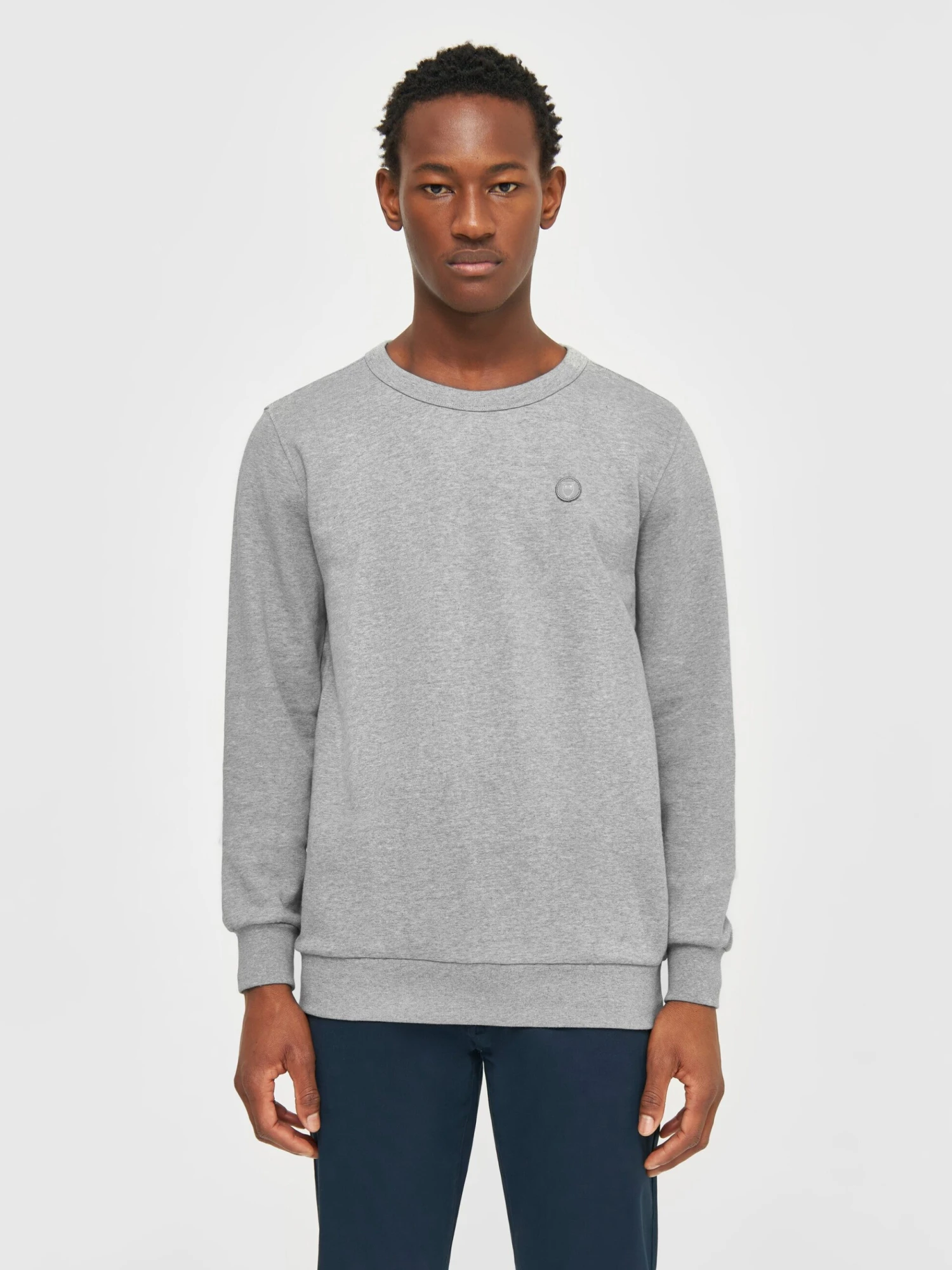 Basic Badge Sweat - Grey Melange 4 Basic Badge Sweat - Grey Melange - Image 2