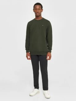 Basic Badge Sweat - Forrest Night -Knowledge Cotton Apparel Store Basic badge sweat Sweats 30518 1090 Forrest Night 4