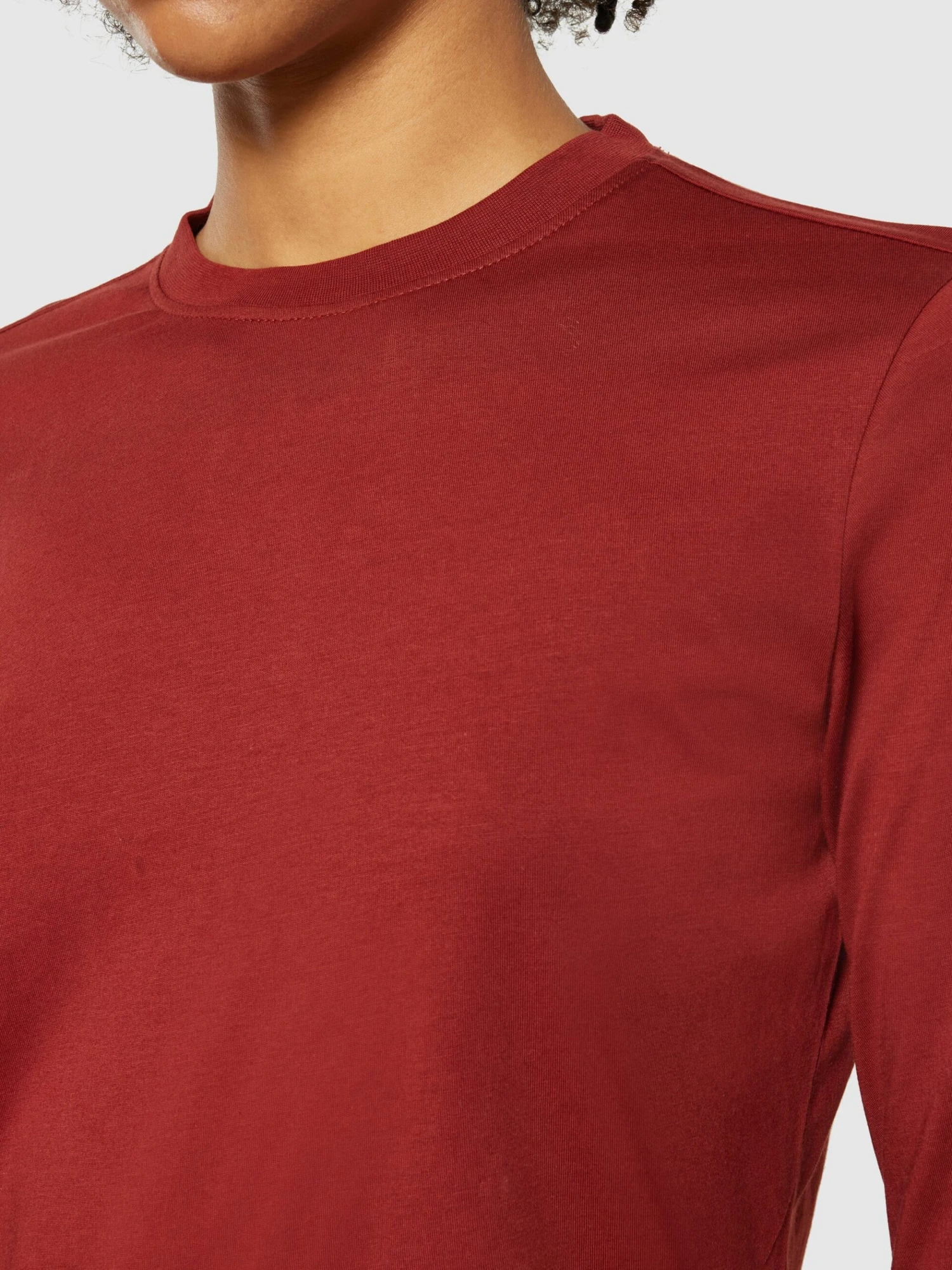 Basic Pima Cotton Long Sleeve T-shirt - GOTS/Vegan - Fired Brick 7 Basic Pima Cotton Long Sleeve T-shirt - GOTS/Vegan - Fired Brick - Image 5