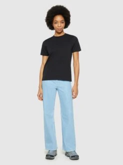 Pima T-shirt - Black Jet -Knowledge Cotton Apparel Store Basic pima cotton t shirt GOTS Vegan T shirts 2010051 1300 Black Jet 3