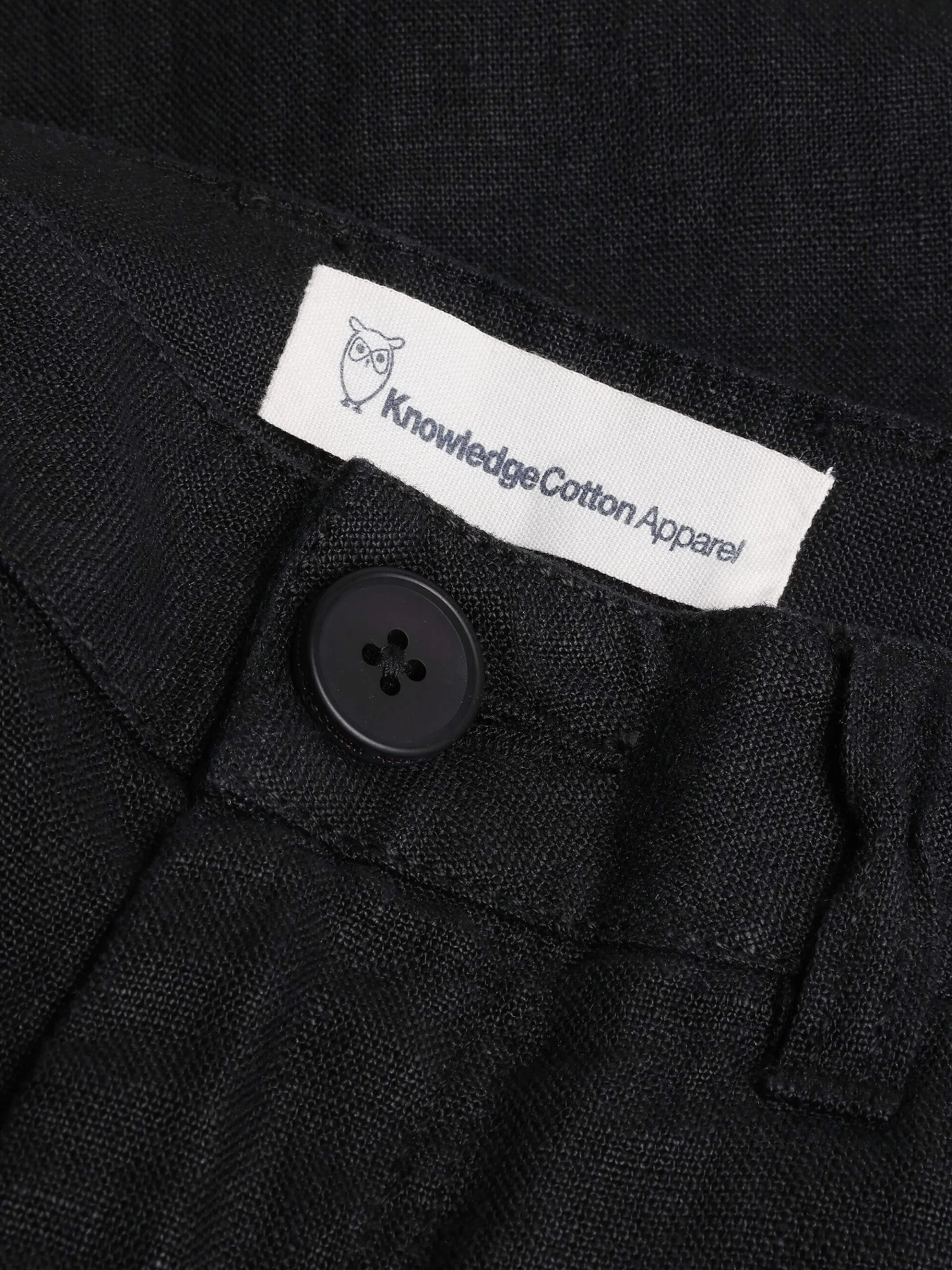 CALLA Tapered Mid-rise Linen Pants - GOTS/Vegan - Black Jet 4 CALLA Tapered Mid-rise Linen Pants - GOTS/Vegan - Black Jet - Image 2