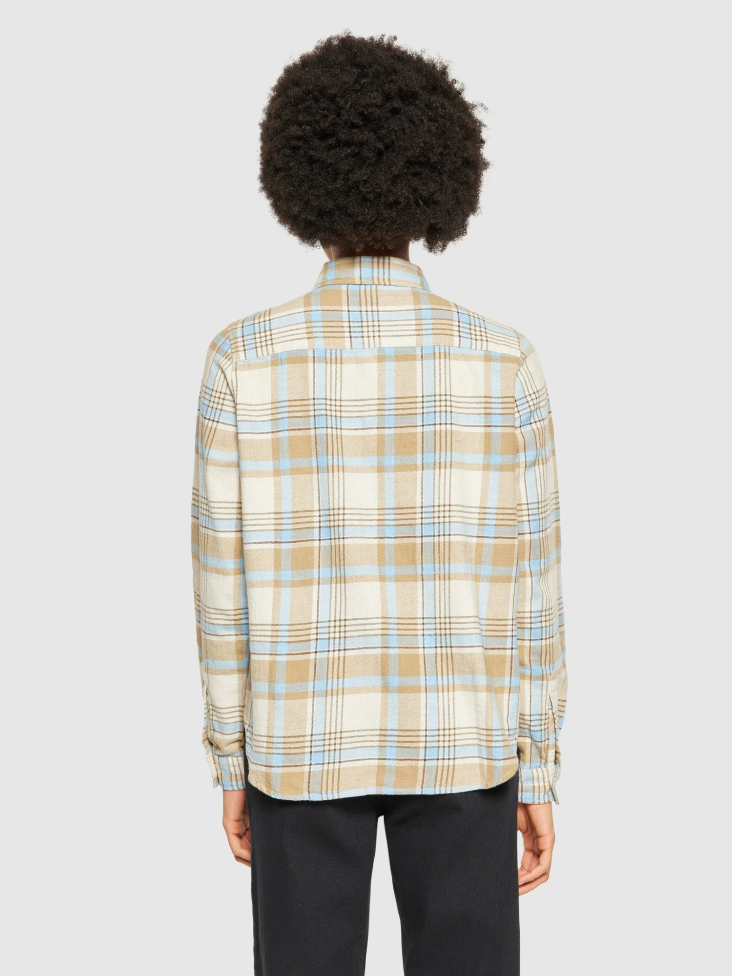 Check Flannel Shirt - GOTS/Vegan - Blue Check 5 Check Flannel Shirt - GOTS/Vegan - Blue Check - Image 3