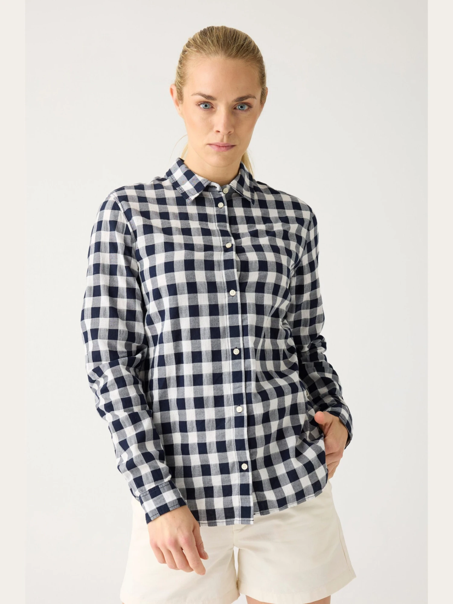 Check Long Sleeved Shirt - GOTS/Vegan - Night Sky 6 Check Long Sleeved Shirt - GOTS/Vegan - Night Sky - Image 4