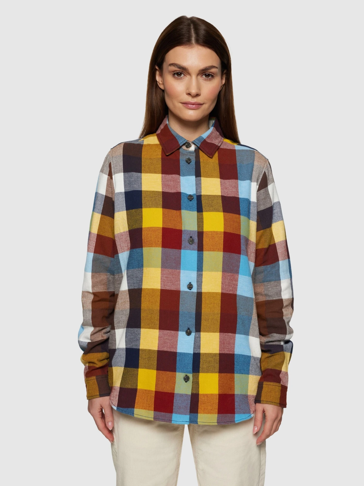 Check Multi Color Flannel Shirt - GOTS/Vegan - Multi Check 4 Check Multi Color Flannel Shirt - GOTS/Vegan - Multi Check - Image 2