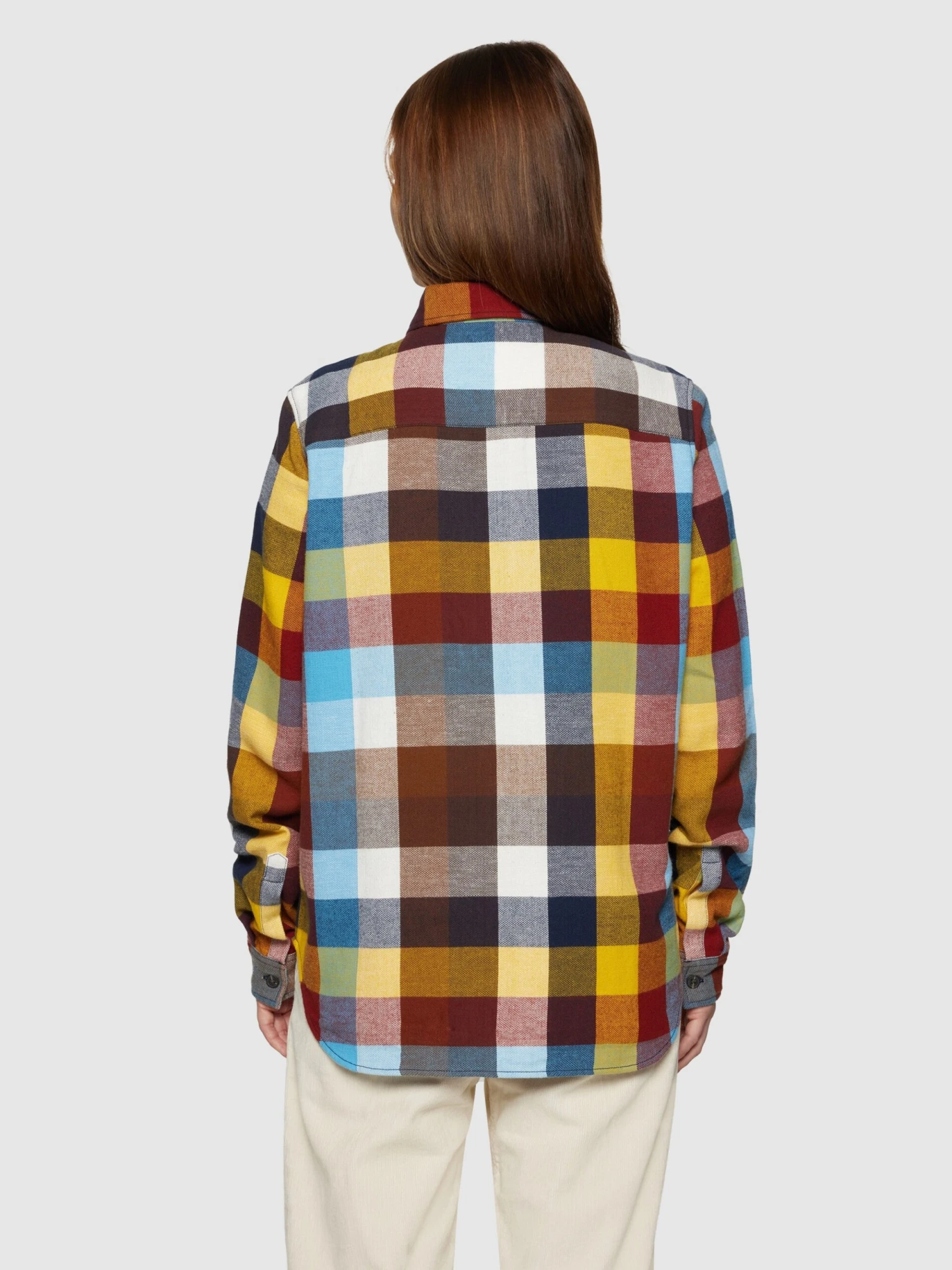 Check Multi Color Flannel Shirt - GOTS/Vegan - Multi Check 5 Check Multi Color Flannel Shirt - GOTS/Vegan - Multi Check - Image 3