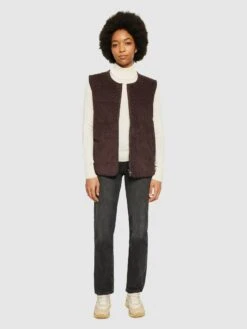 Corduroy Overshirt - Chocolate Plum 10 Corduroy Overshirt - Chocolate Plum -Knowledge Cotton Apparel Store Corduroy overshirt Vests 2100010 1394 Chocolate Plum 3