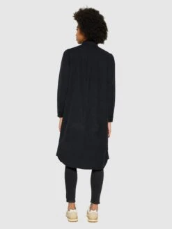 Corduroy Shirt Dress - Black Jet -Knowledge Cotton Apparel Store Corduroy shirt dress Dresses 2200035 1300 Black Jet 11