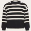 Cotton Micro Bubble Stripe Crew Neck - Regenerative Organic Certified® - GOTS/vegan - Black Stripe 1 Cotton Micro Bubble Stripe Crew Neck - Regenerative Organic Certified® - GOTS/vegan - Black Stripe -Knowledge Cotton Apparel Store Cotton micro bubble stripe crew neck Regenerative Organic Certified GOTS vegan Knits 2080072 8022 Black stripe