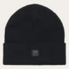 Merino Double Layer Badge Beanie - Black Jet 2 Merino Double Layer Badge Beanie - Black Jet -Knowledge Cotton Apparel Store Double layer fine merino wool beanie RWS Hats 4210022 1300 Black Jet