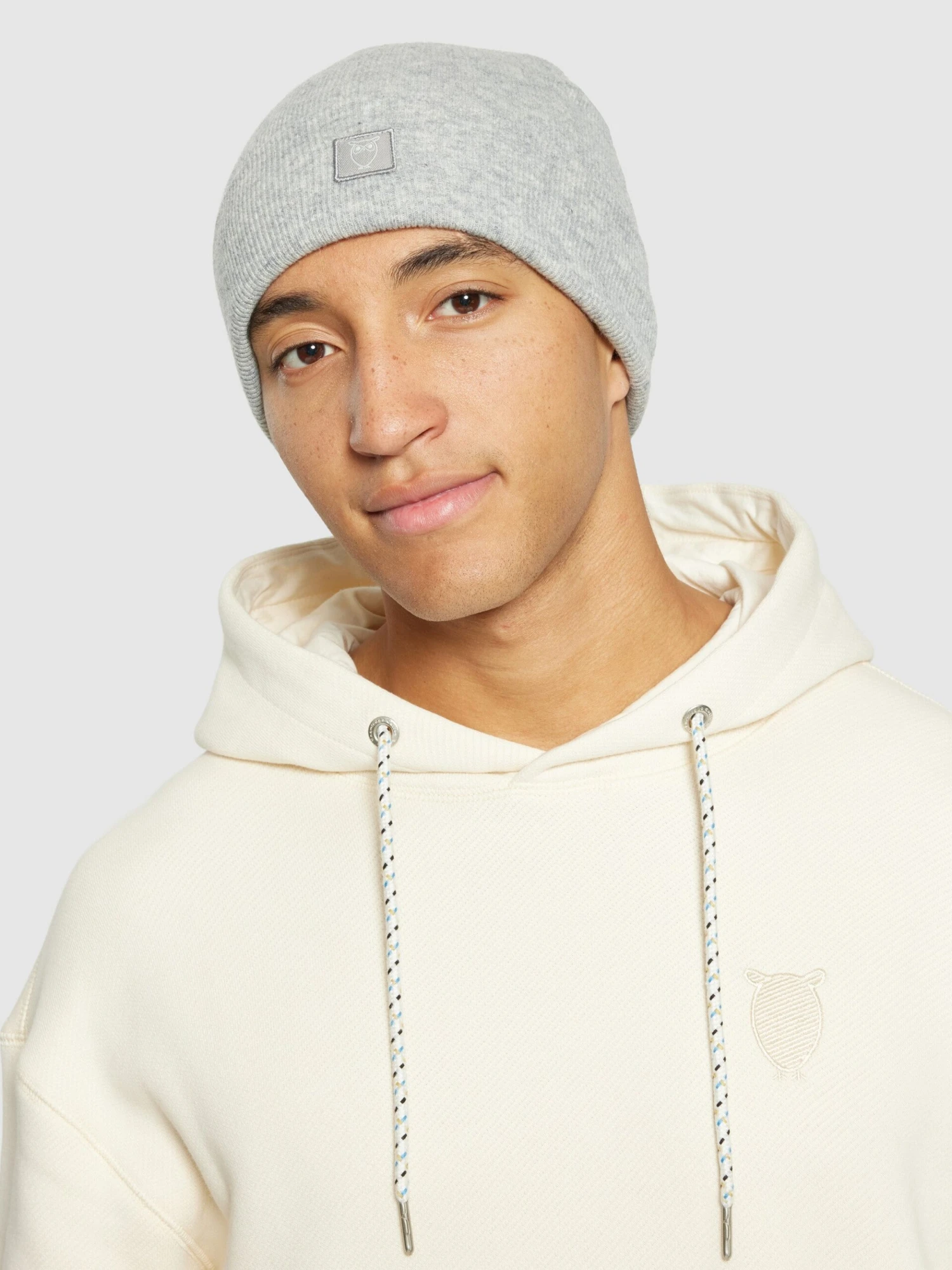 Double Layer Wool Beanie - Grey Melange 4 Double Layer Wool Beanie - Grey Melange - Image 2