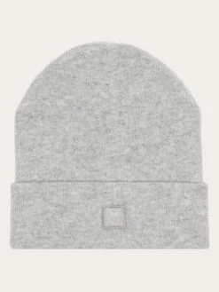 Double Layer Wool Beanie - Grey Melange