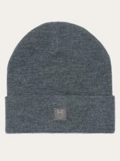 Double Layer Wool Beanie - Dark Grey Melange -Knowledge Cotton Apparel Store Double layer wool beanie Hats 82206 1073 Dark Grey Melange 2