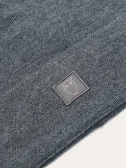 Double Layer Wool Beanie - Dark Grey Melange -Knowledge Cotton Apparel Store Double layer wool beanie Hats 82206 1073 Dark Grey Melange 6
