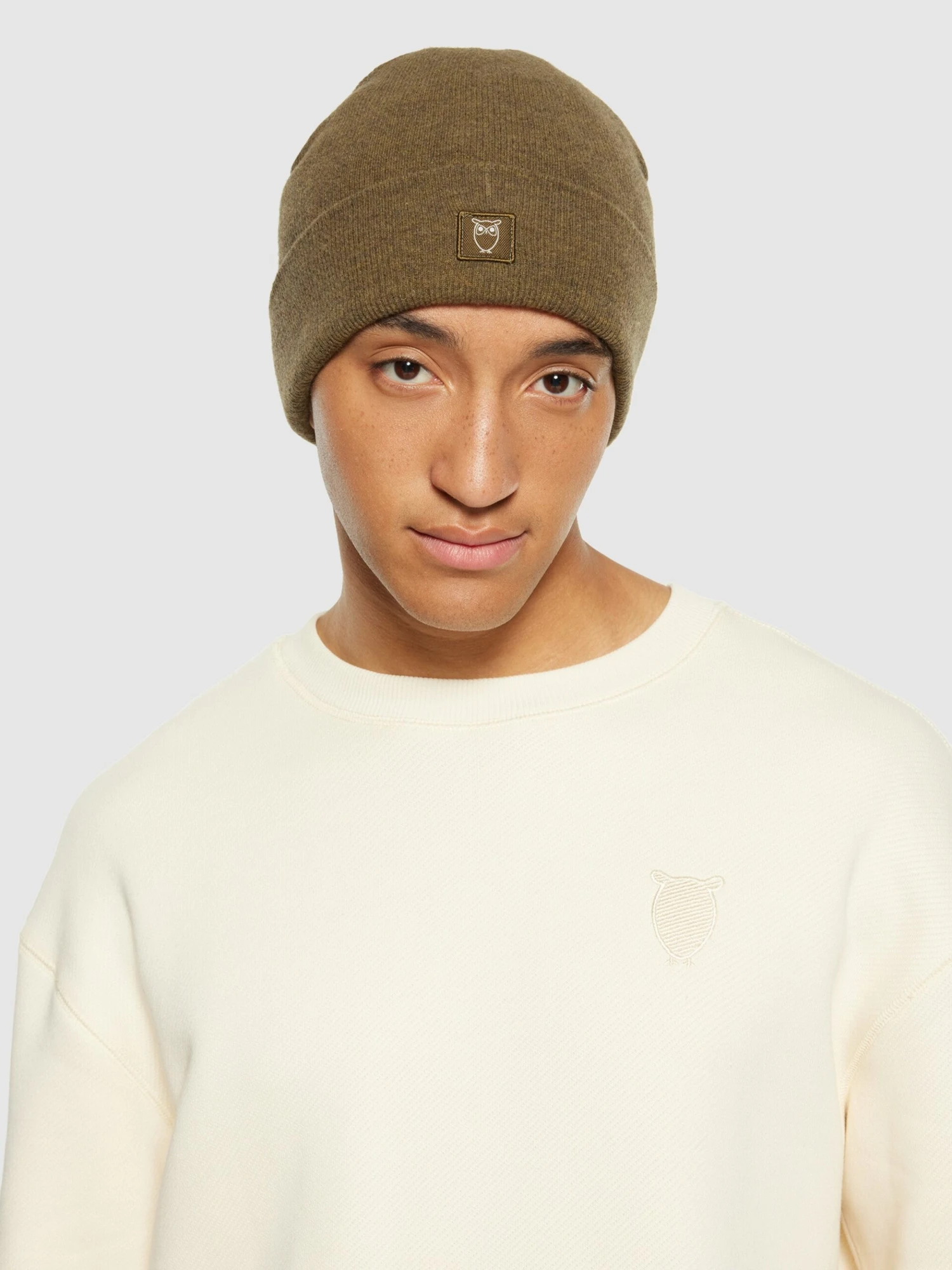 Double Layer Wool Beanie - Dark Olive 4 Double Layer Wool Beanie - Dark Olive - Image 2