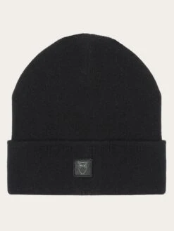 Double Layer Wool Beanie - Black Jet -Knowledge Cotton Apparel Store Double layer wool beanie Hats 82206 1300 Black Jet 2