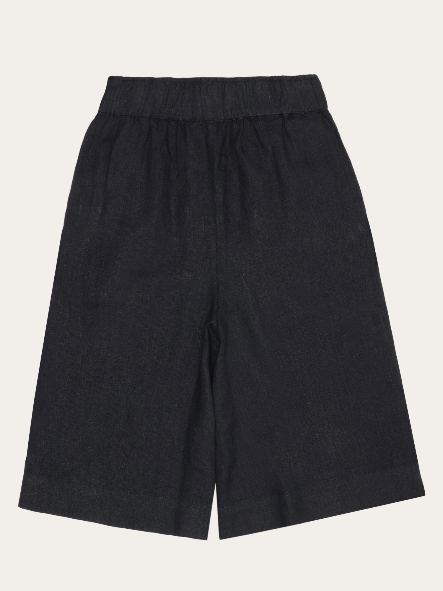 Eve Wide Linen Culotte Shorts - Black Jet 5 Eve Wide Linen Culotte Shorts - Black Jet - Image 3
