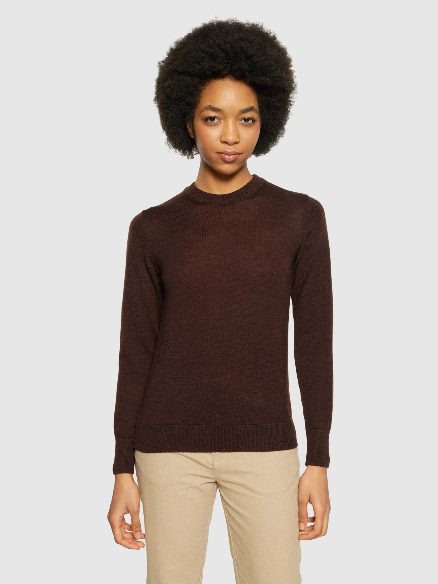 Merino Crew Neck Sweater - Demitasse (brown) 4 Merino Crew Neck Sweater - Demitasse (brown) - Image 2