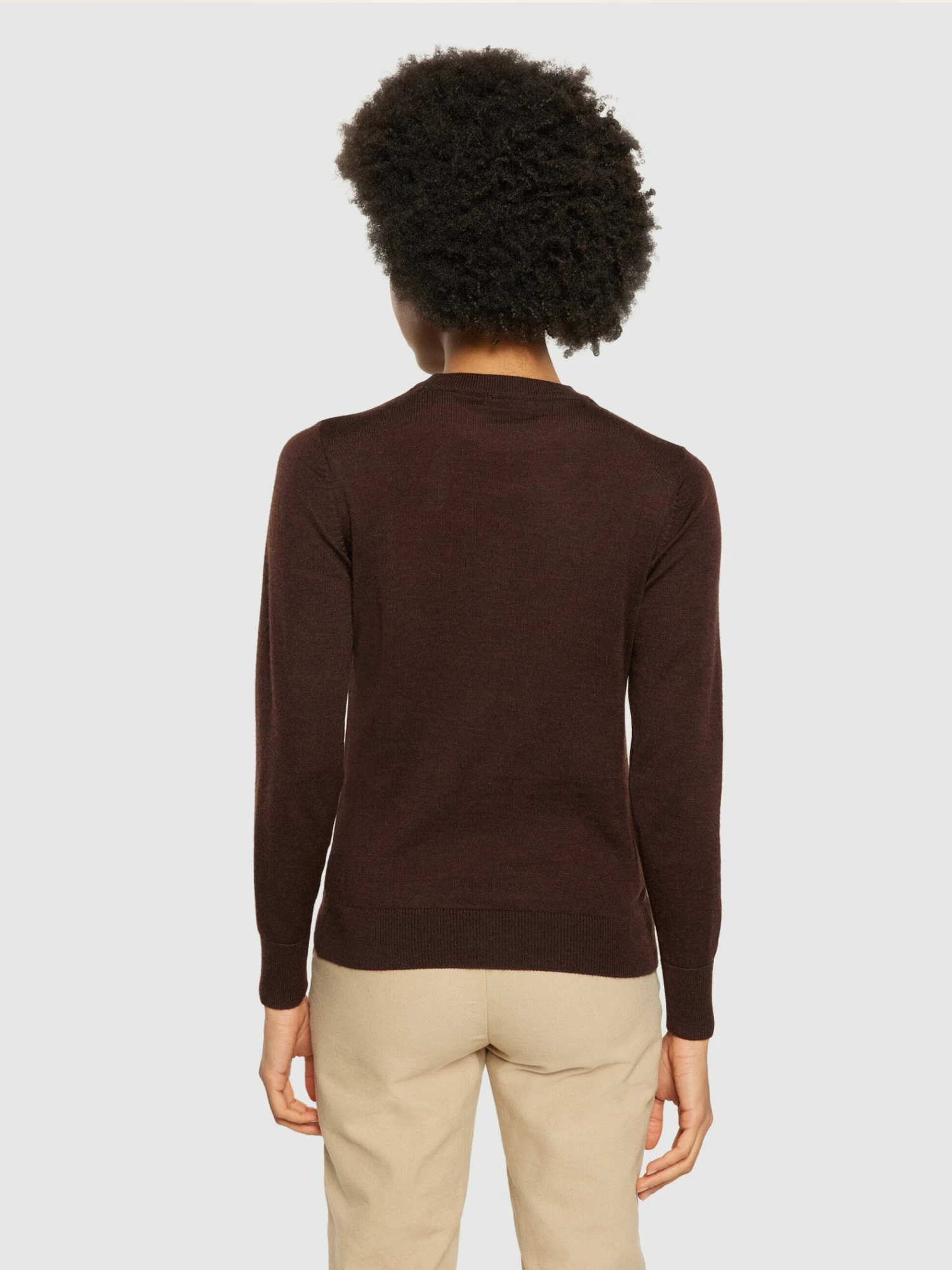 Merino Crew Neck Sweater - Demitasse (brown) 5 Merino Crew Neck Sweater - Demitasse (brown) - Image 3