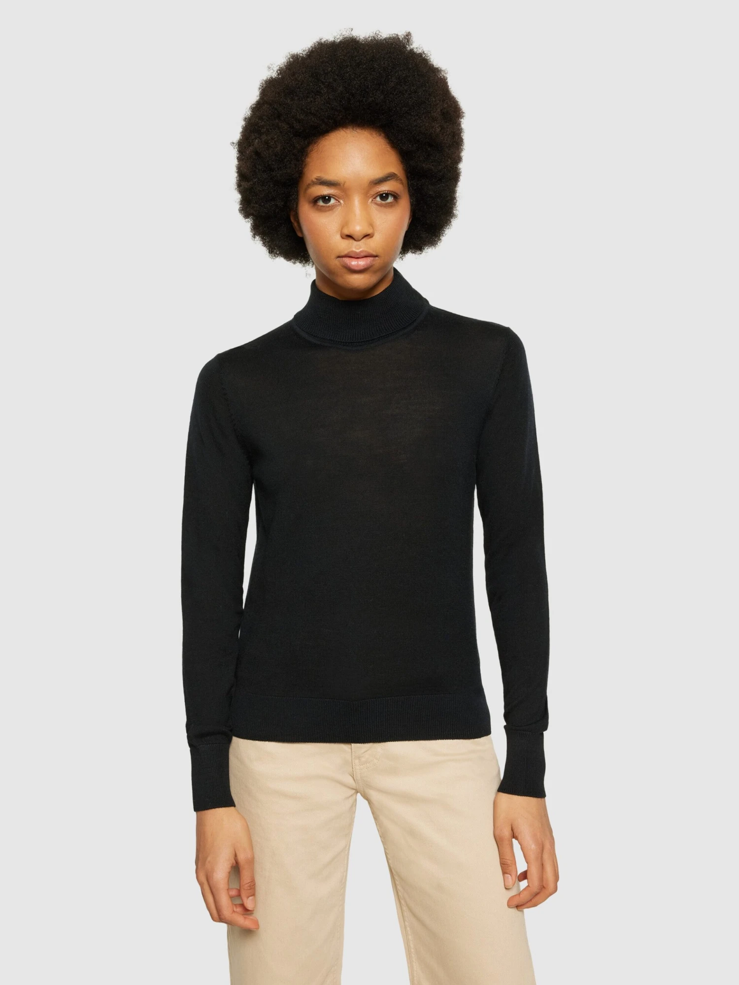 Fine Merino Roll Neck - RWS - Black Jet 4 Fine Merino Roll Neck - RWS - Black Jet - Image 2