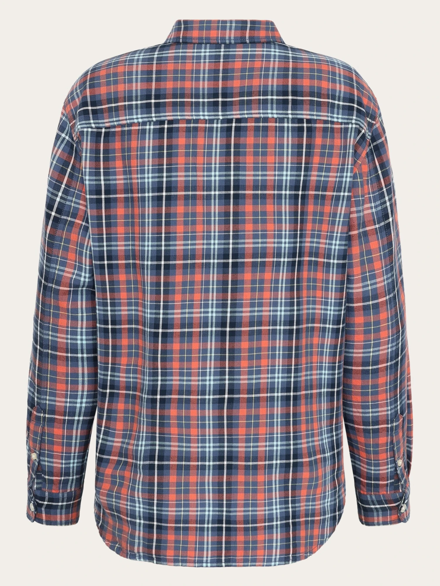 Flannel Boyfriend Fit Checked Shirt - GOTS/Vegan - Blue Check 5 Flannel Boyfriend Fit Checked Shirt - GOTS/Vegan - Blue Check - Image 3