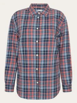 Flannel Boyfriend Fit Checked Shirt - GOTS/Vegan - Blue Check