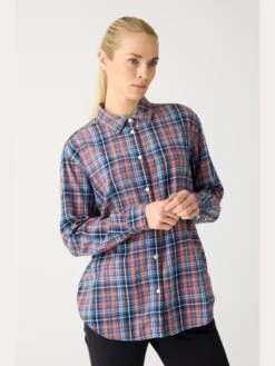Flannel Boyfriend Fit Checked Shirt - GOTS/Vegan - Blue Check 9 Flannel Boyfriend Fit Checked Shirt - GOTS/Vegan - Blue Check -Knowledge Cotton Apparel Store Flannel boyfriend fit checked shirt GOTS Vegan Shirts 2090072 7021 blue check 3