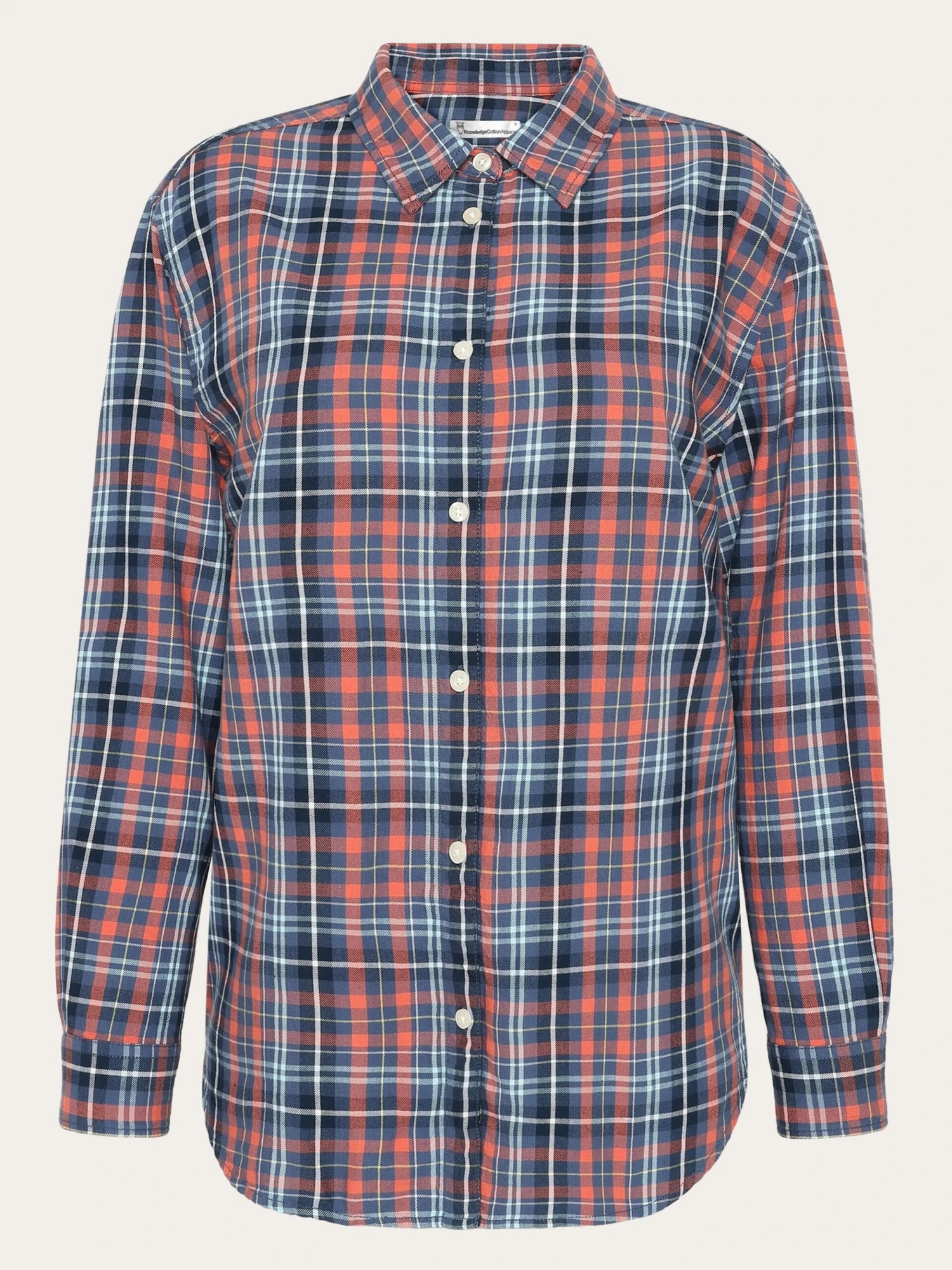 Flannel Boyfriend Fit Checked Shirt - GOTS/Vegan - Blue Check 3 Flannel Boyfriend Fit Checked Shirt - GOTS/Vegan - Blue Check