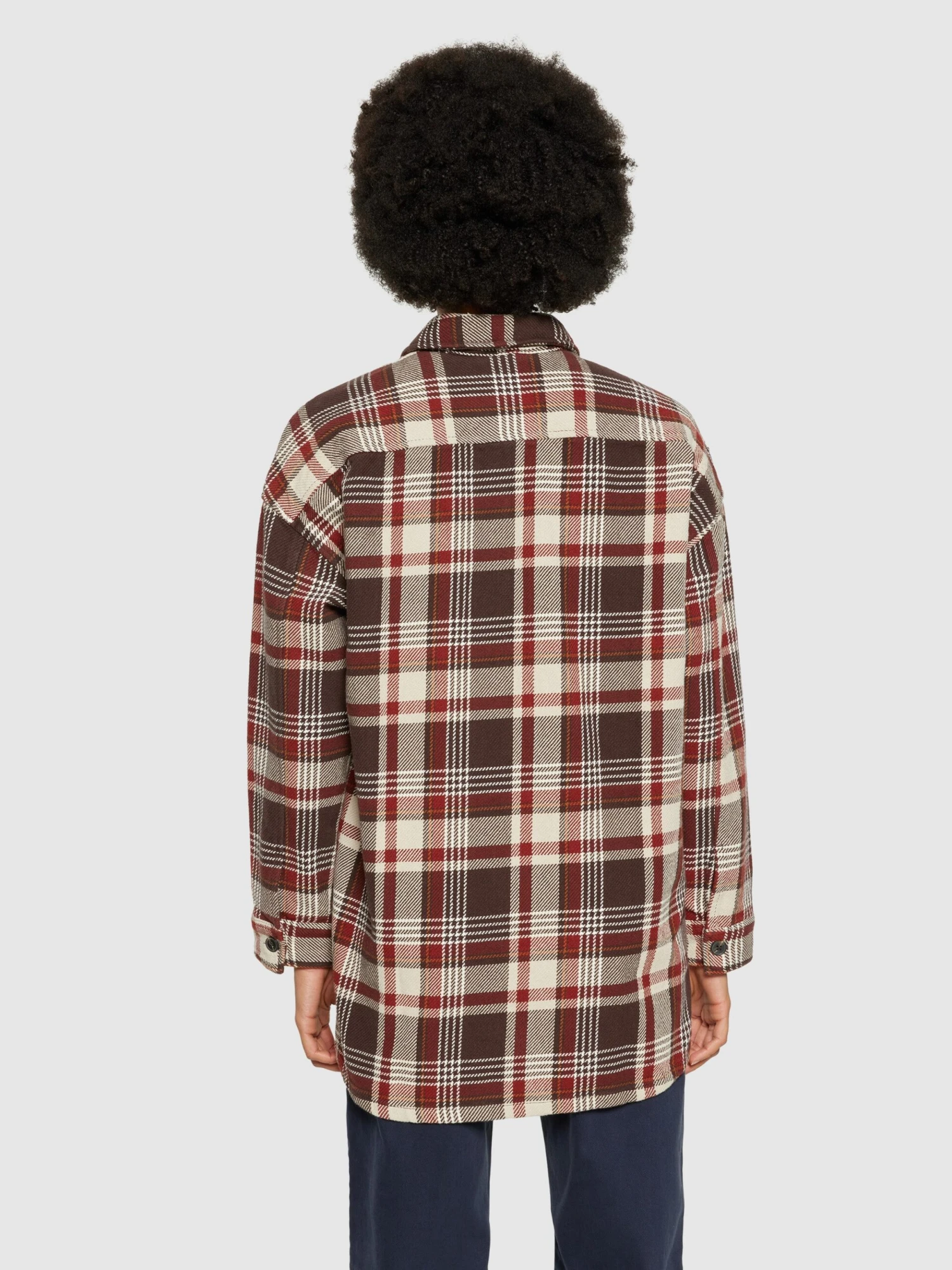 Heavy Flannel Check Overshirt - GOTS/Vegan - Brown Check 5 Heavy Flannel Check Overshirt - GOTS/Vegan - Brown Check - Image 3