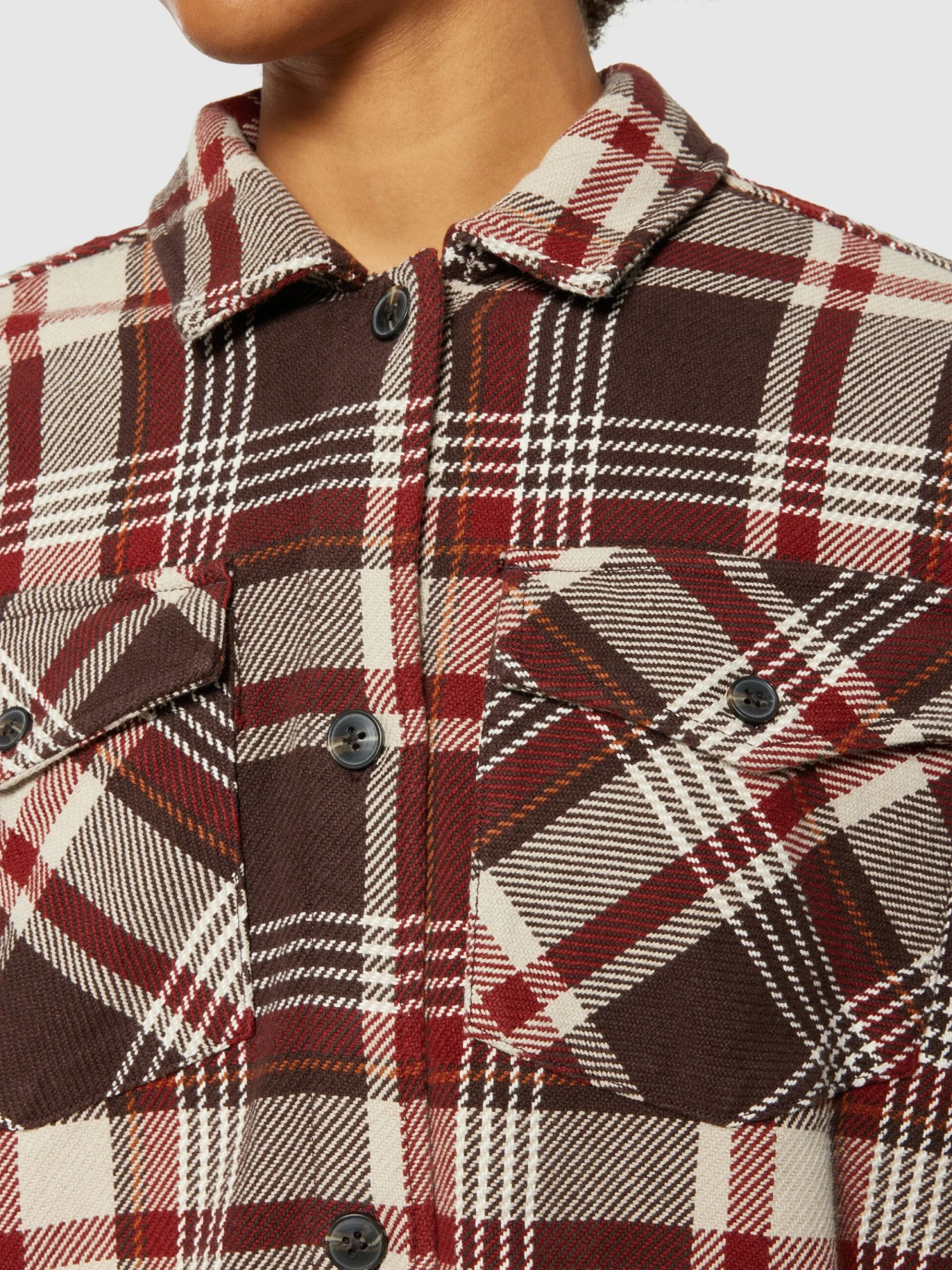 Heavy Flannel Check Overshirt - GOTS/Vegan - Brown Check 7 Heavy Flannel Check Overshirt - GOTS/Vegan - Brown Check - Image 5