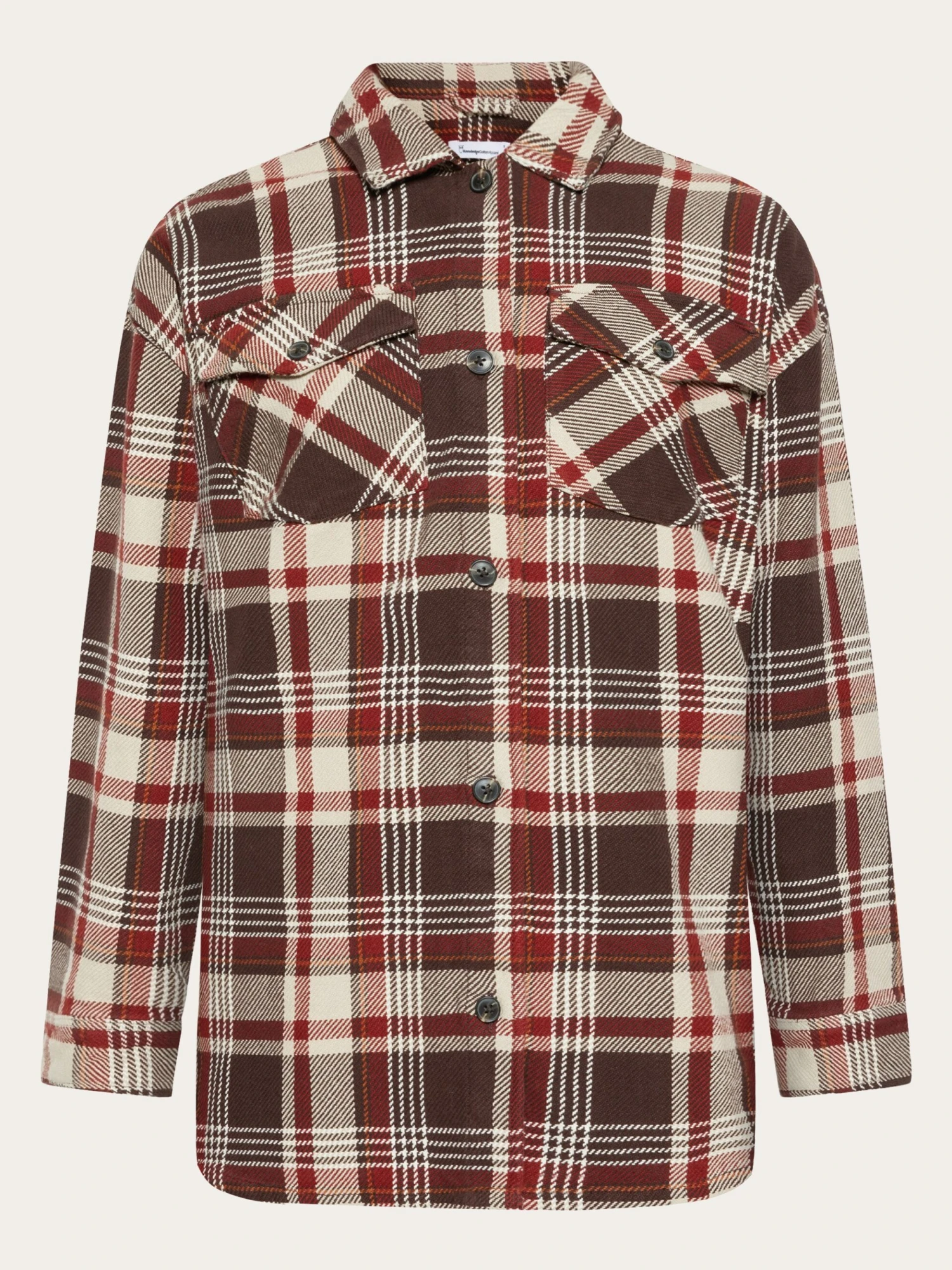 Heavy Flannel Check Overshirt - GOTS/Vegan - Brown Check 3 Heavy Flannel Check Overshirt - GOTS/Vegan - Brown Check