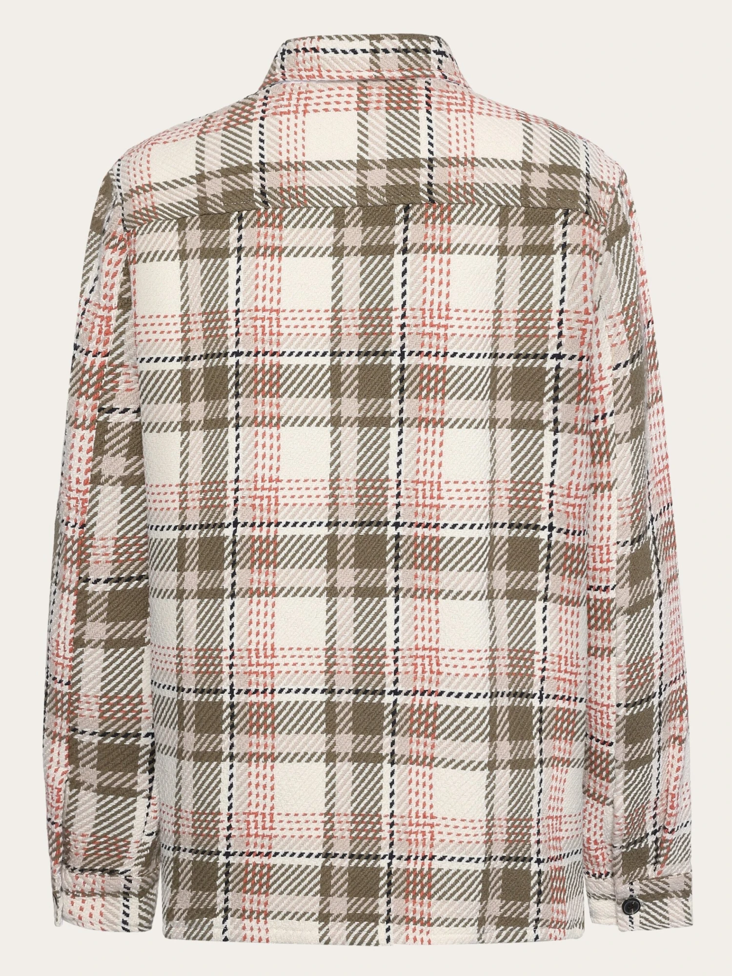 Heavy Flannel Checked Overshirt - GOTS/Vegan - Creme Check 5 Heavy Flannel Checked Overshirt - GOTS/Vegan - Creme Check - Image 3