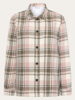 Heavy Flannel Checked Overshirt - GOTS/Vegan - Creme Check