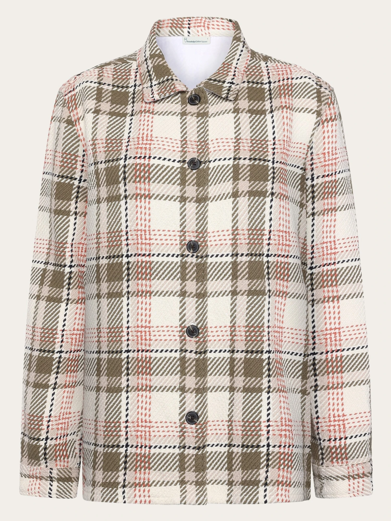 Heavy Flannel Checked Overshirt - GOTS/Vegan - Creme Check 3 Heavy Flannel Checked Overshirt - GOTS/Vegan - Creme Check