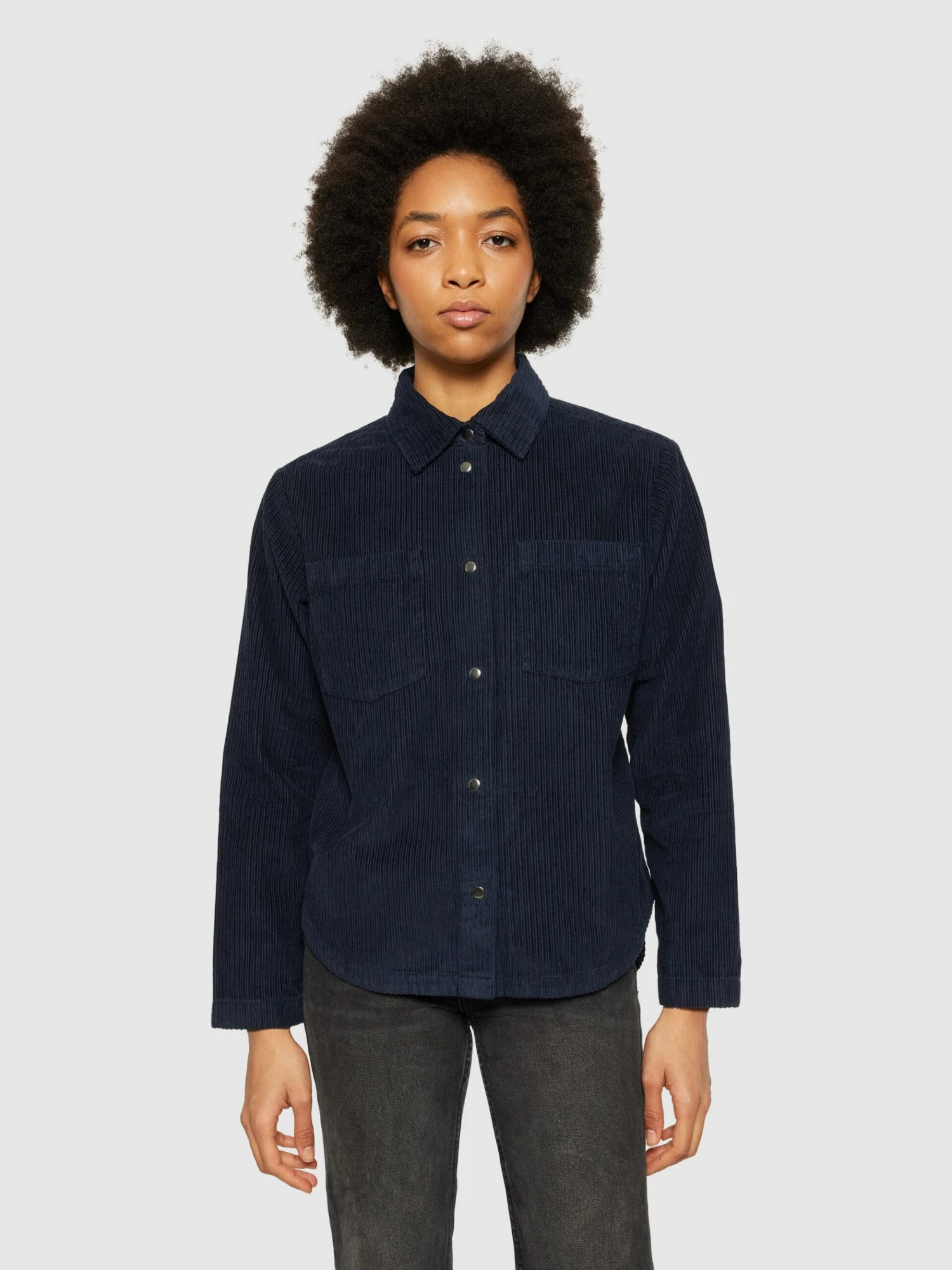 Irregular Corduroy Overshirt- GOTS/Vegan - Night Sky 4 Irregular Corduroy Overshirt- GOTS/Vegan - Night Sky - Image 2