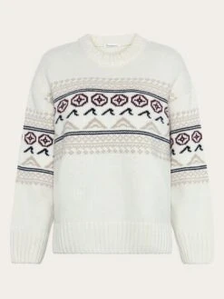 Lambswool Crew Neck Knit RWS - Egret