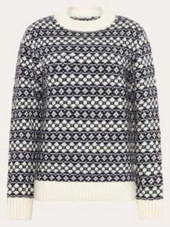 Lambswool Crew Neck Knit RWS - Blue Stripe