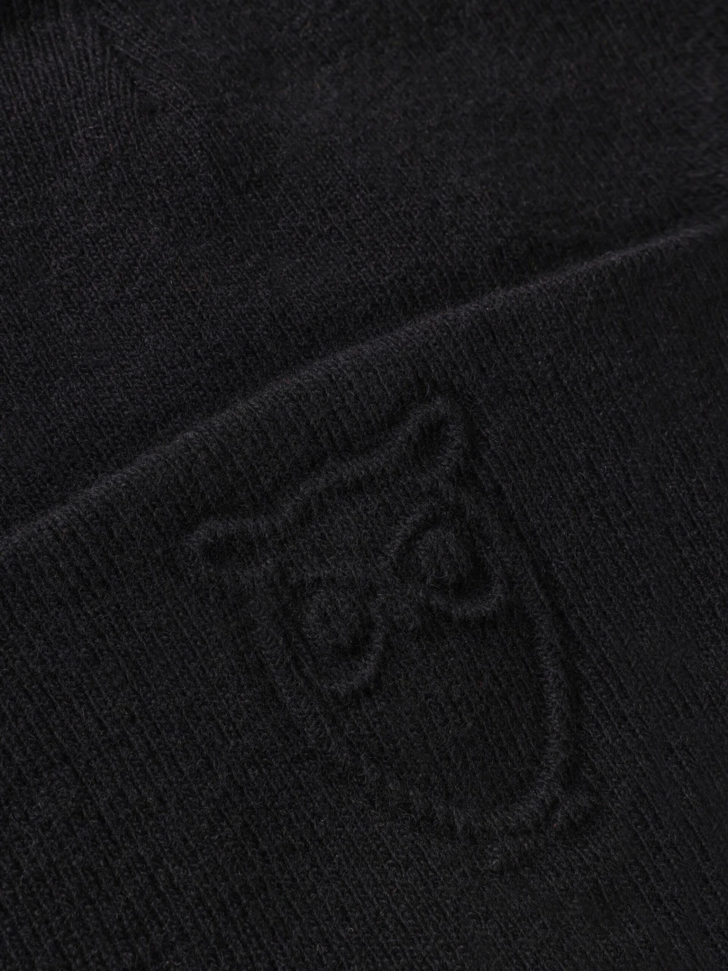 Lambswool Logo Embossed Beanie RWS - Black Jet 4 Lambswool Logo Embossed Beanie RWS - Black Jet - Image 2