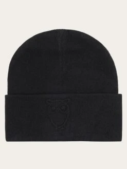 Lambswool Logo Embossed Beanie RWS - Black Jet