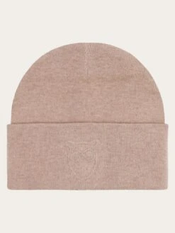 Lambswool Logo Embossed Beanie RWS - Kelp Melange